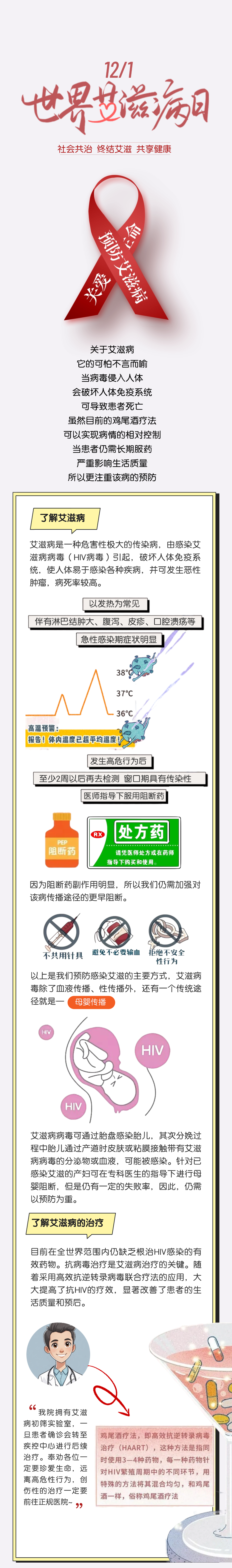 世界艾滋病日关注健康医疗手机海报(2)